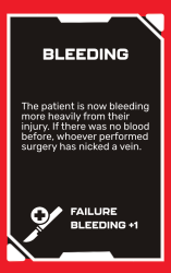 A Red card that causes bleeding.